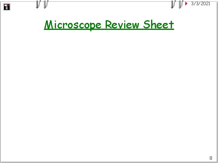 3/3/2021 Microscope Review Sheet 8 