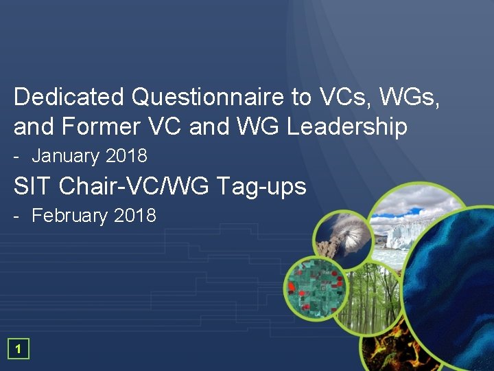 Dedicated Questionnaire to VCs, WGs, and Former VC and WG Leadership - January 2018