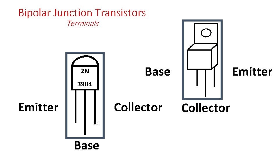 Bipolar Junction Transistors Terminals Base 2 N Emitter 3904 Emitter Collector 15 Base Collector