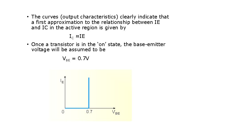  • The curves (output characteristics) clearly indicate that a first approximation to the