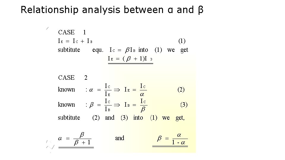 Relationship analysis between α and β 