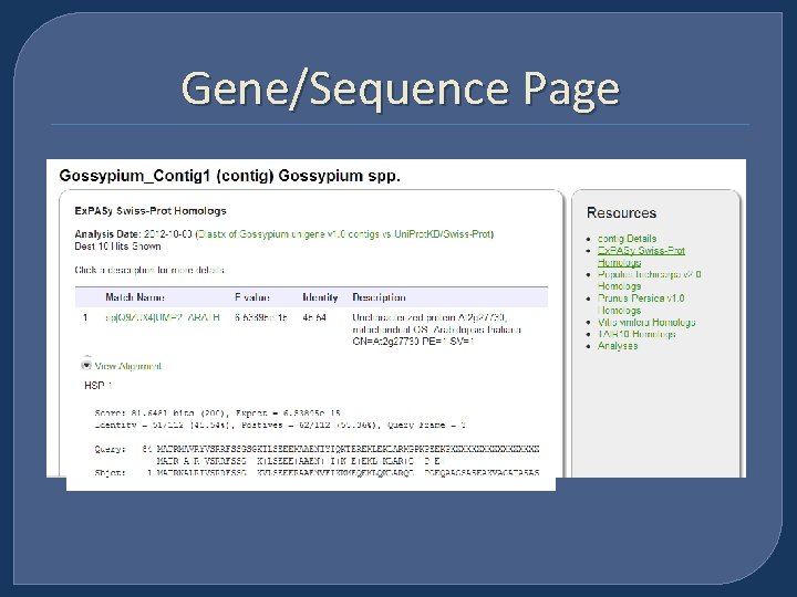 Gene/Sequence Page 