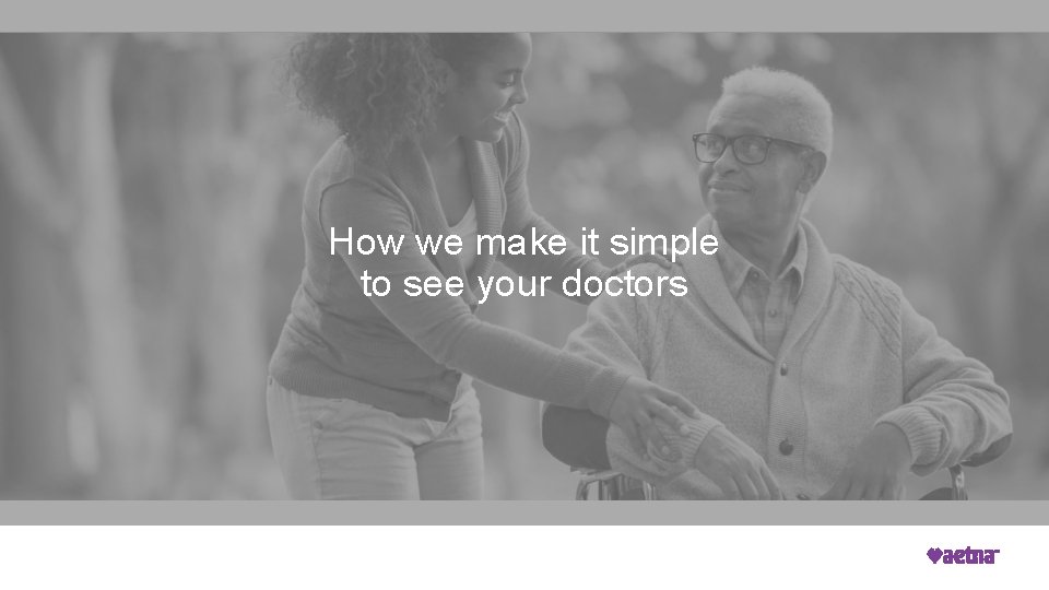 How we make it simple to see your doctors 24 Proprietary © 2020 Aetna