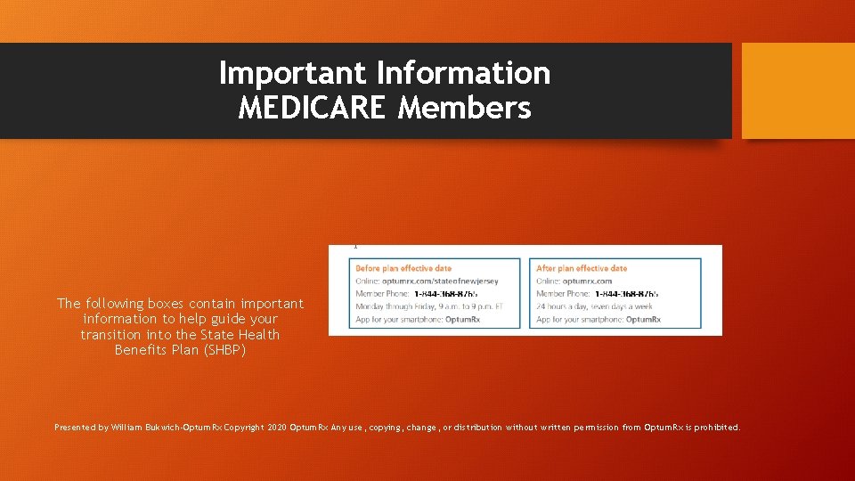 Important Information MEDICARE Members The following boxes contain important information to help guide your