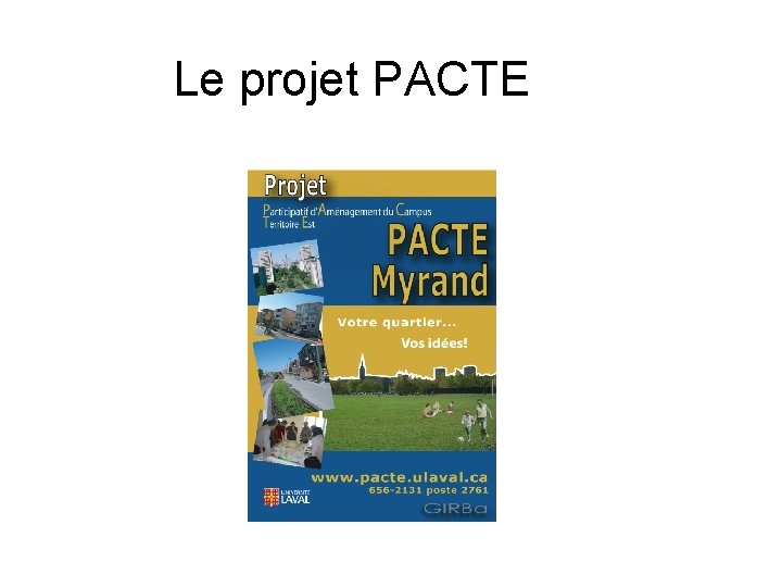 Le projet PACTE 