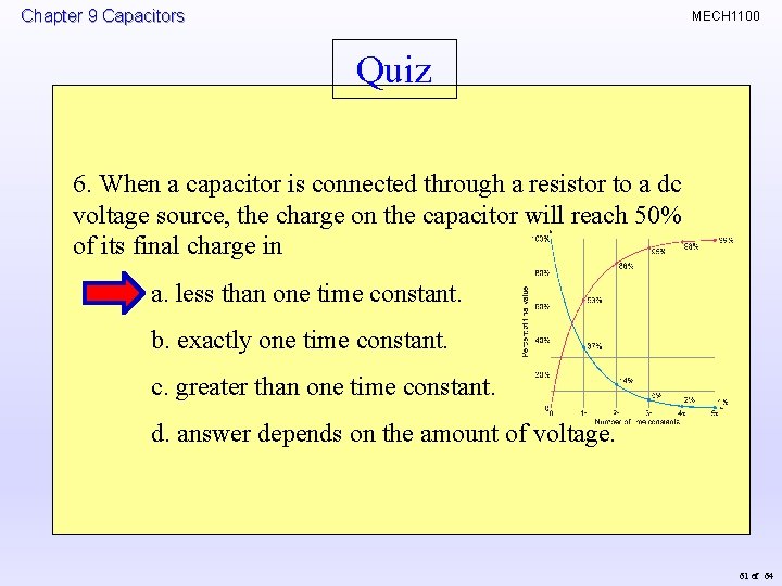 Chapter 9 Capacitors MECH 1100 Quiz 6. When a capacitor is connected through a