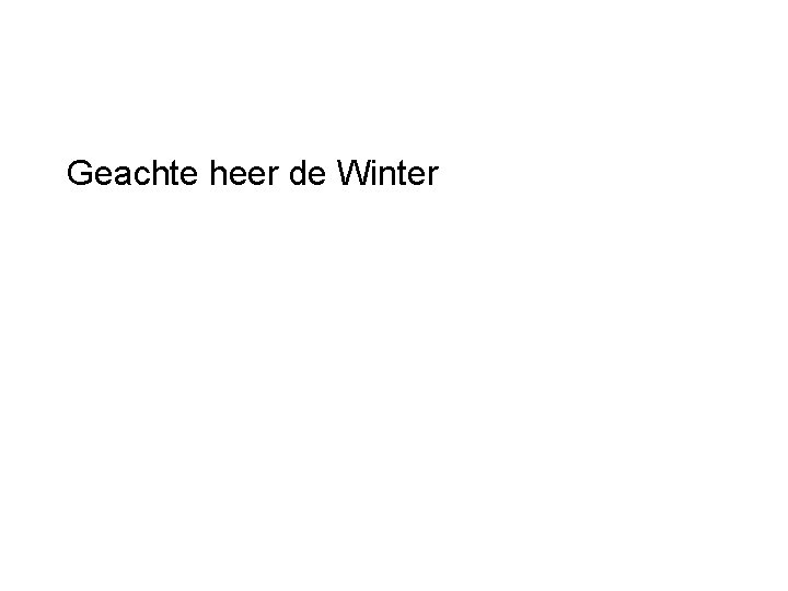 Geachte heer de Winter 