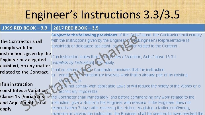 Engineer’s Instructions 3. 3/3. 5 1999 RED BOOK – 3. 3 2017 RED BOOK