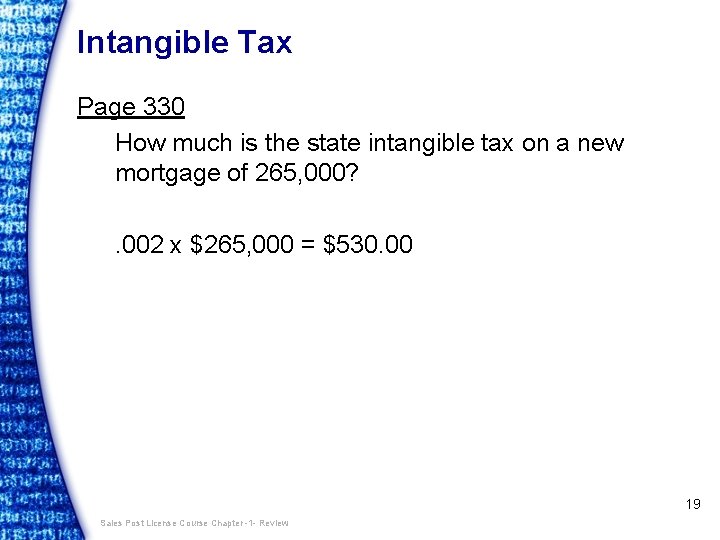 Intangible Tax Page 330 How much is the state intangible tax on a new
