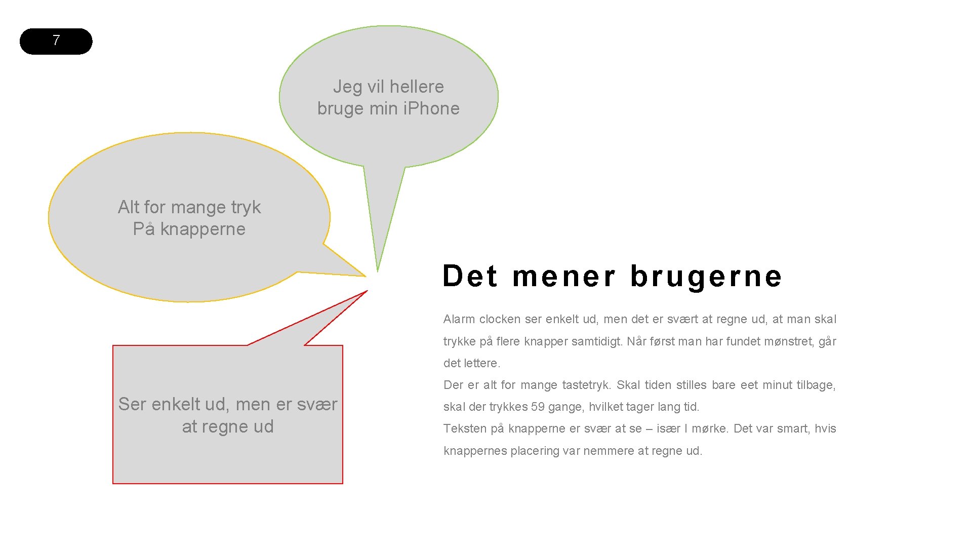 7 Jeg vil hellere bruge min i. Phone Alt for mange tryk På knapperne