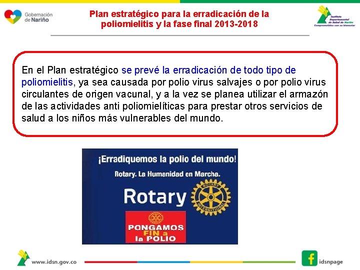 Plan estratégico para la erradicación de la poliomielitis y la fase final 2013 -2018