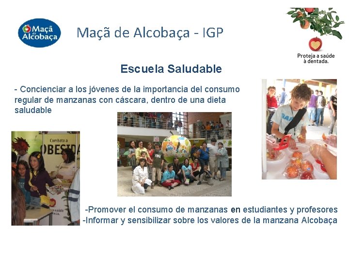 Maçã de Alcobaça - IGP Escuela Saludable - Concienciar a los jóvenes de la