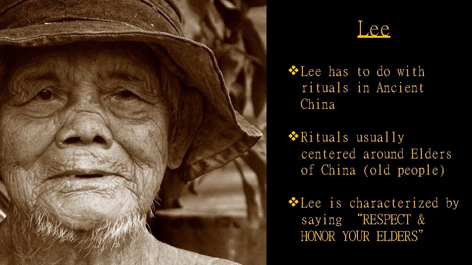 Lee v Lee has to do with rituals in Ancient China v Rituals usually
