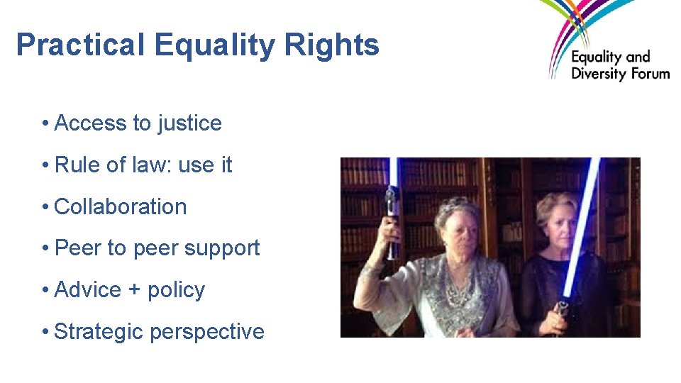 Practical Equality Rights • Access to justice • Rule of law: use it •