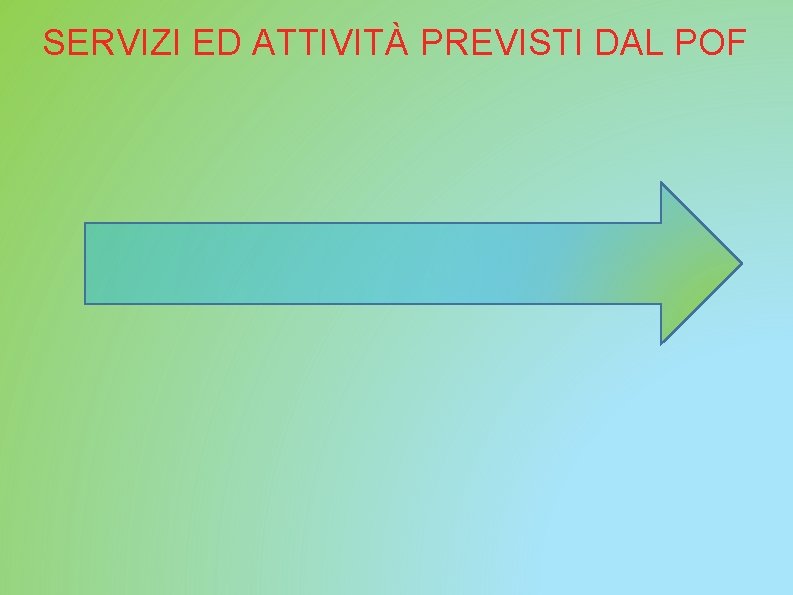  SERVIZI ED ATTIVITÀ PREVISTI DAL POF 