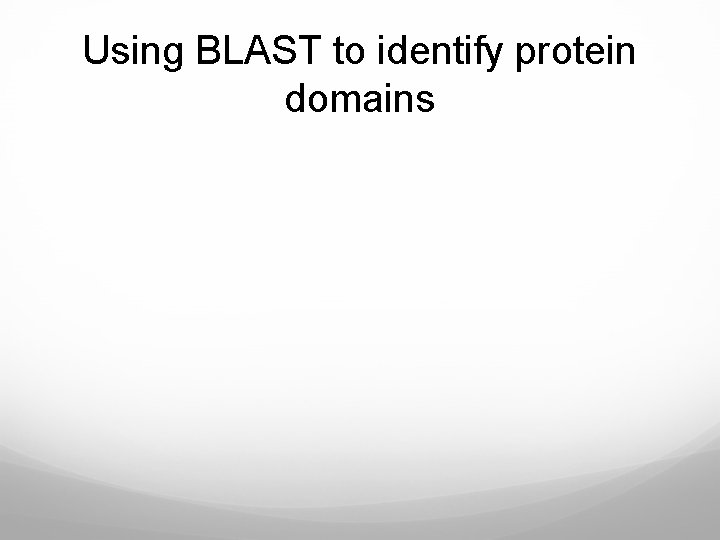 Using BLAST to identify protein domains 