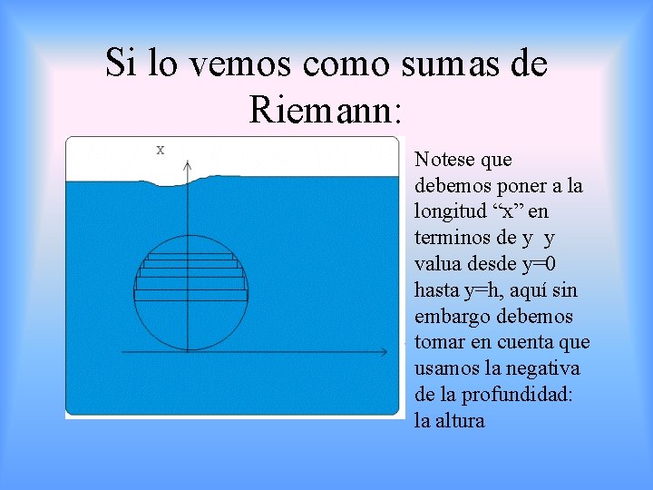 Si lo vemos como sumas de Riemann: Notese que debemos poner a la longitud