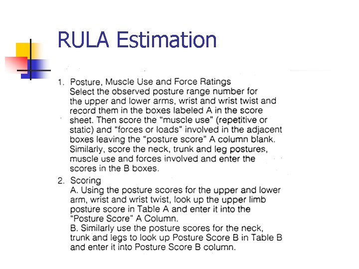 RULA Estimation 