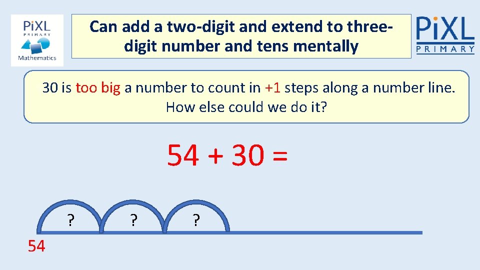 Can add a two-digit and extend to threedigit number and tens mentally 3 30