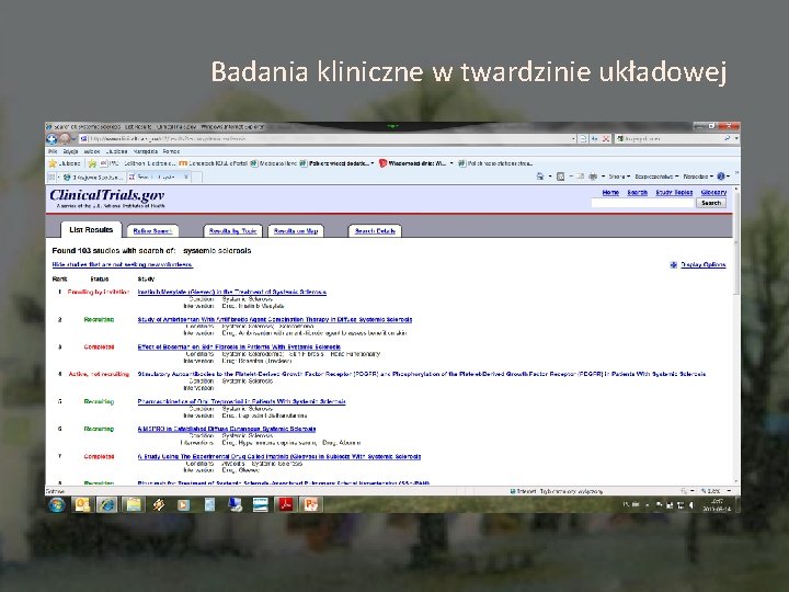 Badania kliniczne w twardzinie układowej 