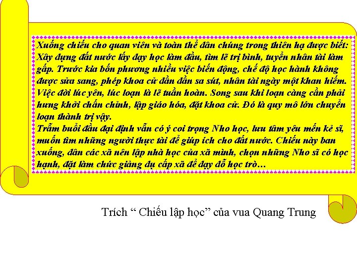 Xuống chiếu cho quan viên và toàn thể dân chúng trong thiên hạ được