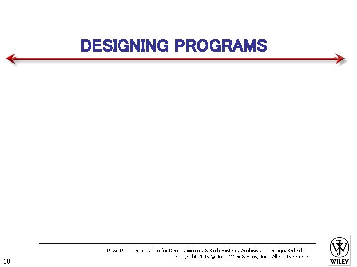 DESIGNING PROGRAMS 10 Power. Point Presentation for Dennis, Wixom, & Roth Systems Analysis and