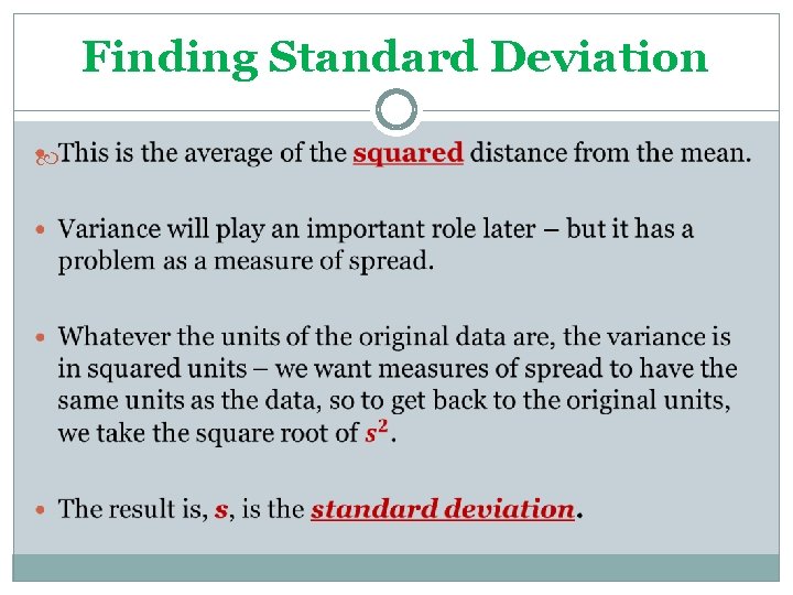 Finding Standard Deviation 