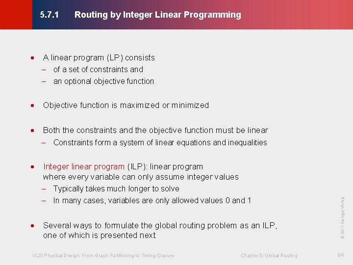 Routing by Integer Linear Programming © KLMH 5. 7. 1 · A linear program