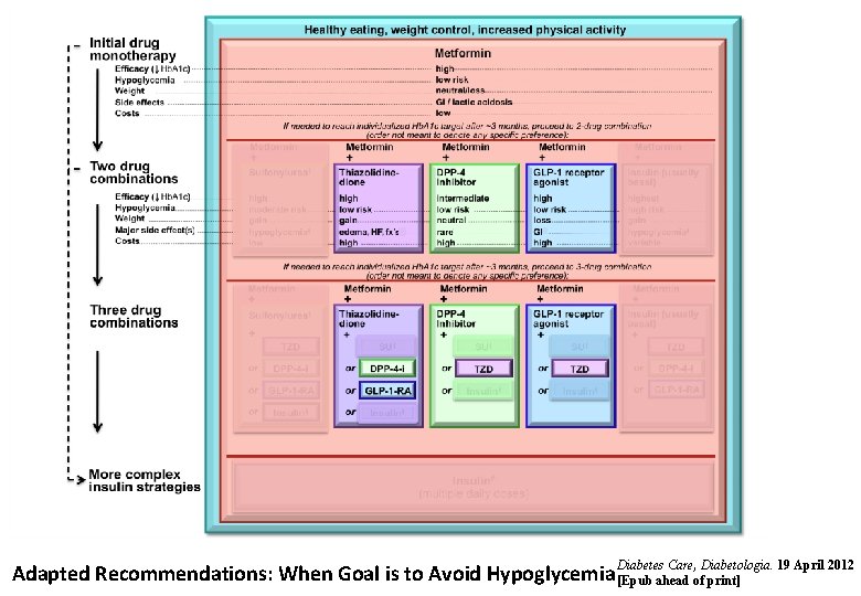Diabetes Care, Diabetologia. 19 April 2012 Adapted Recommendations: When Goal is to Avoid Hypoglycemia
