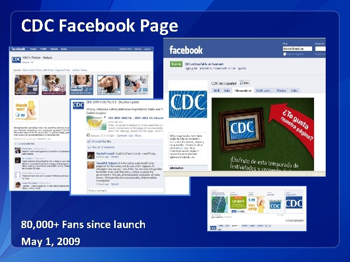CDC Facebook Page 80, 000+ Fans since launch May 1, 2009 