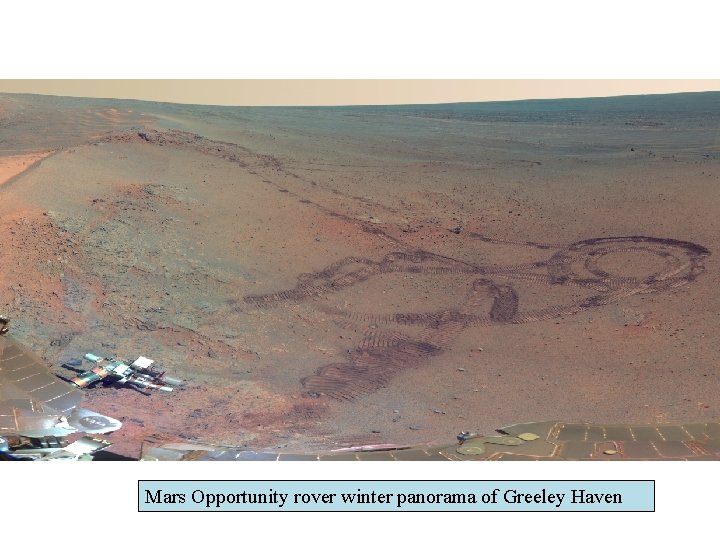 Mars Opportunity rover winter panorama of Greeley Haven 