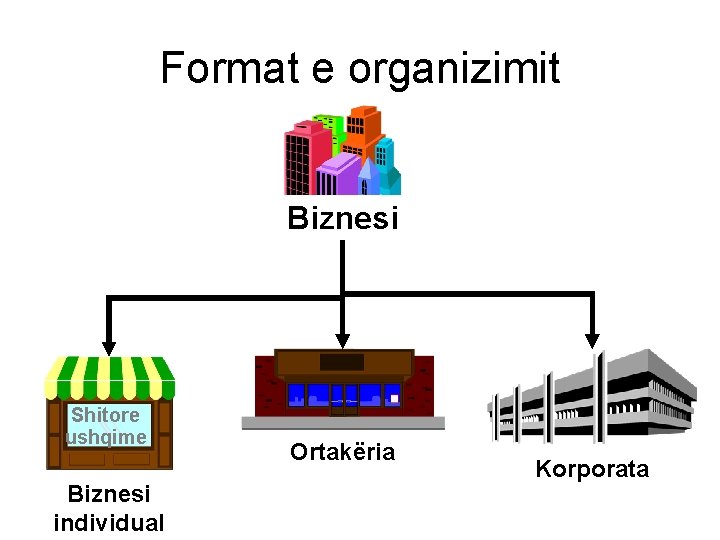 Format e organizimit Biznesi Shitore ushqime Biznesi individual Laë Offices Ortakëria Korporata 