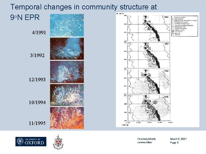Temporal changes in community structure at 9 o. N EPR 4/1991 3/1992 12/1993 10/1994