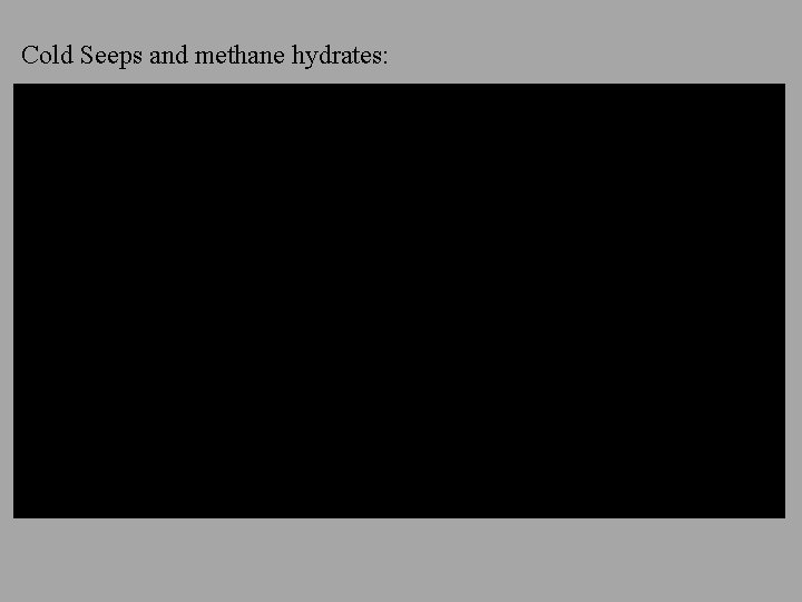 Cold Seeps and methane hydrates: 