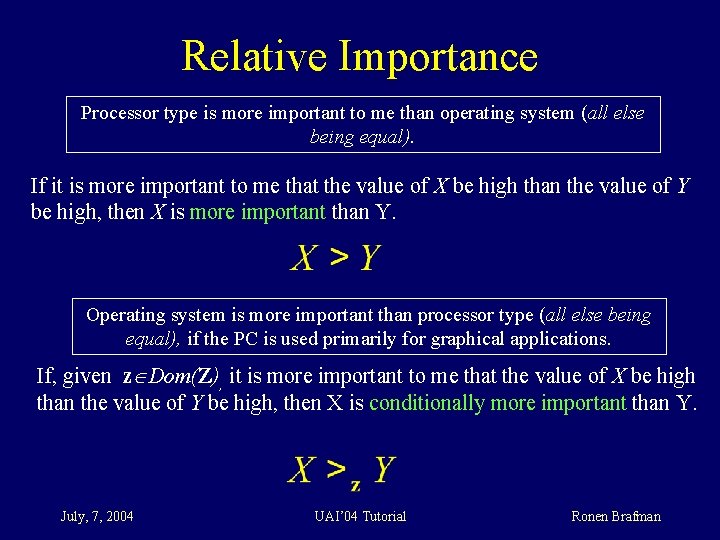 Relative Importance Processor type is more important to me than operating system (all else