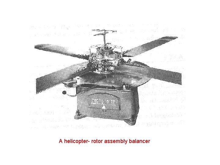A helicopter- rotor assembly balancer A helicopter- rotor assembly balancer