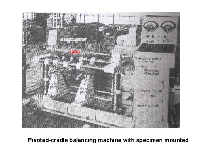 rotor Pivoted-cradle balancing machine with specimen mounted rotor Pivoted-cradle balancing machine with specimen mounted