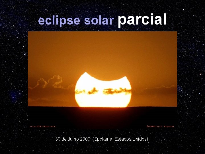 eclipse solar parcial 30 de Julho 2000 (Spokane, Estados Unidos) 