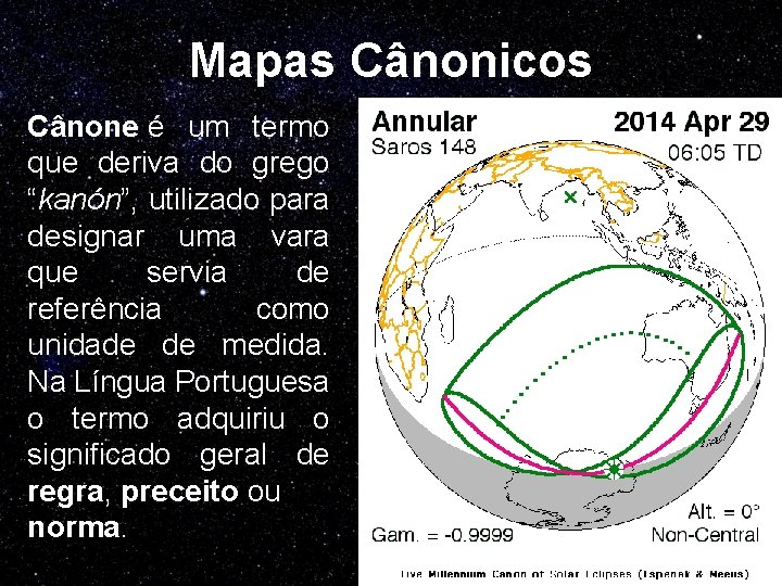 Mapas Cânonicos Cânone é um termo que deriva do grego “kanón”, utilizado para designar