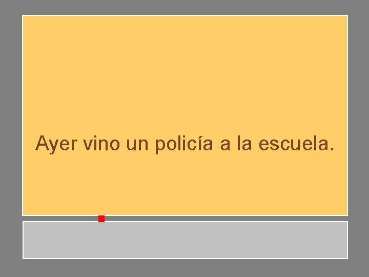 Ayer vino un policía a la escuela. Ayer vino un policía a la escuela.