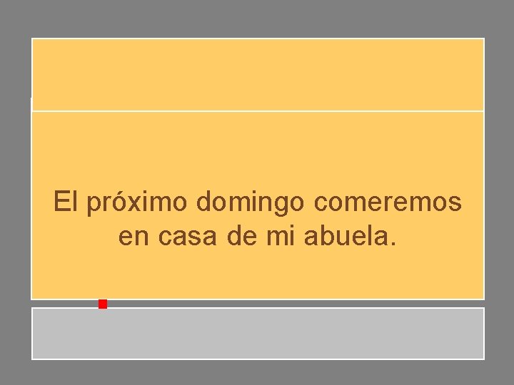 El próximo domingo comeremos en casa de mi abuela. El próximo domingo comeremos en casa de mi abuela.
