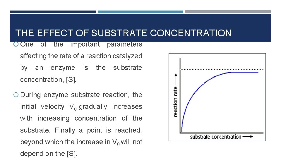 THE EFFECT OF SUBSTRATE CONCENTRATION One of the important parameters affecting the rate of