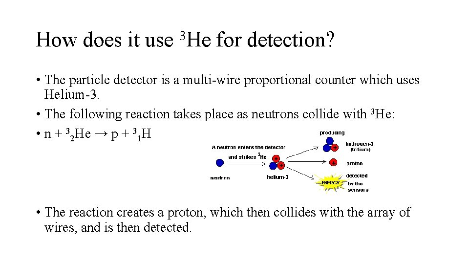 How does it use 3 He for detection? • The particle detector is a