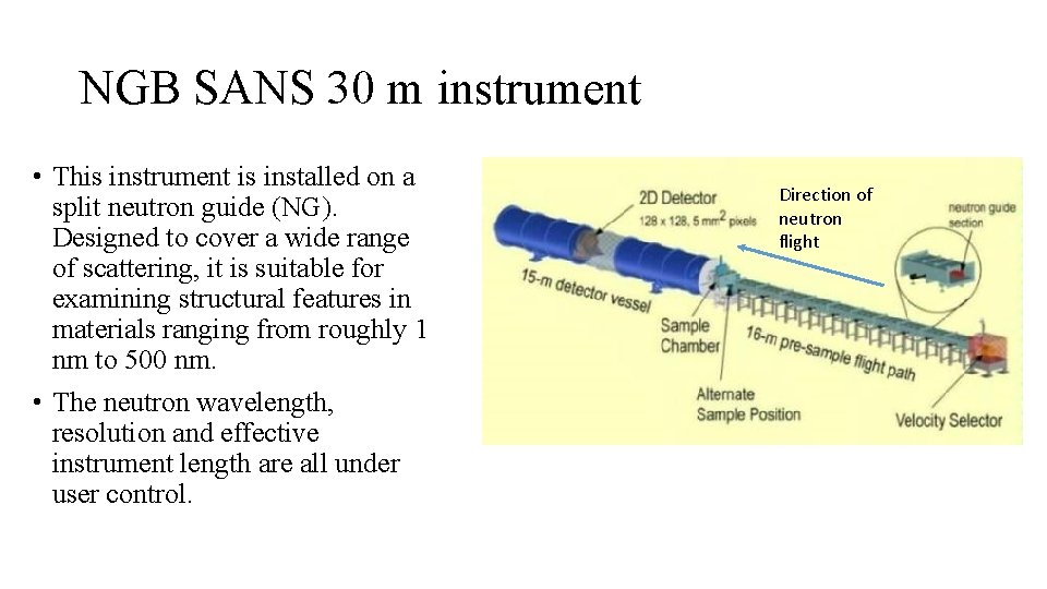 NGB SANS 30 m instrument • This instrument is installed on a split neutron