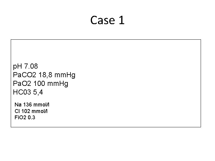 Case 1 p. H 7. 08 Pa. CO 2 18, 8 mm. Hg Pa.