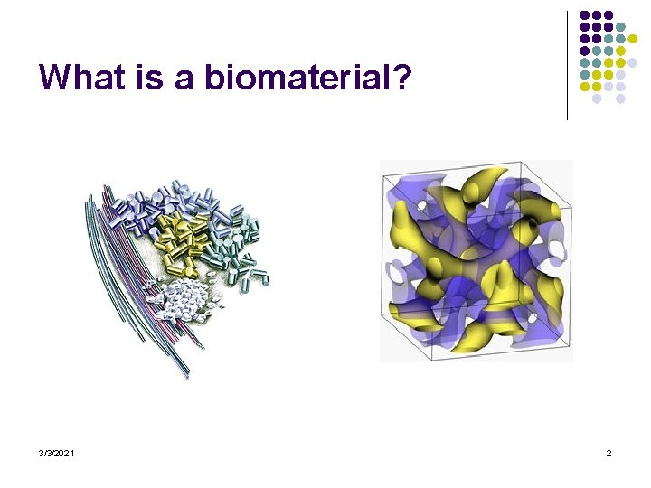 What is a biomaterial? 3/3/2021 2 