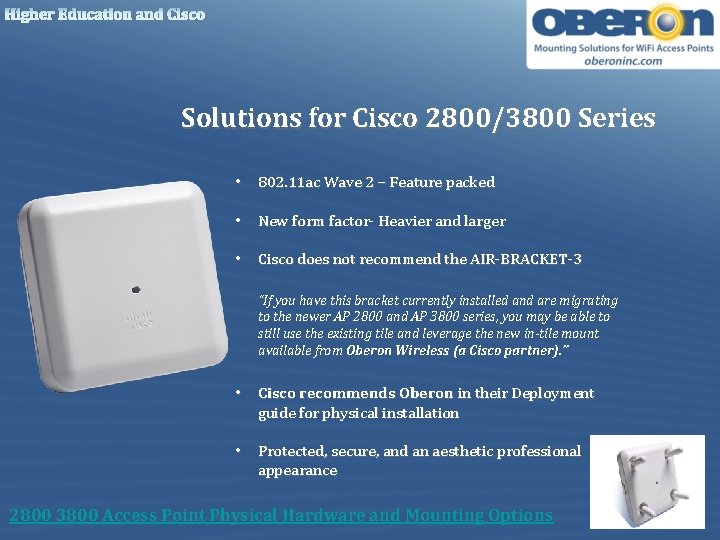 Higher Education and Cisco Solutions for Cisco 2800/3800 Series • 802. 11 ac Wave