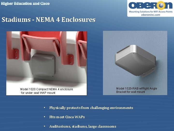 Higher Education and Cisco Stadiums - NEMA 4 Enclosures Model 1020 Compact NEMA 4