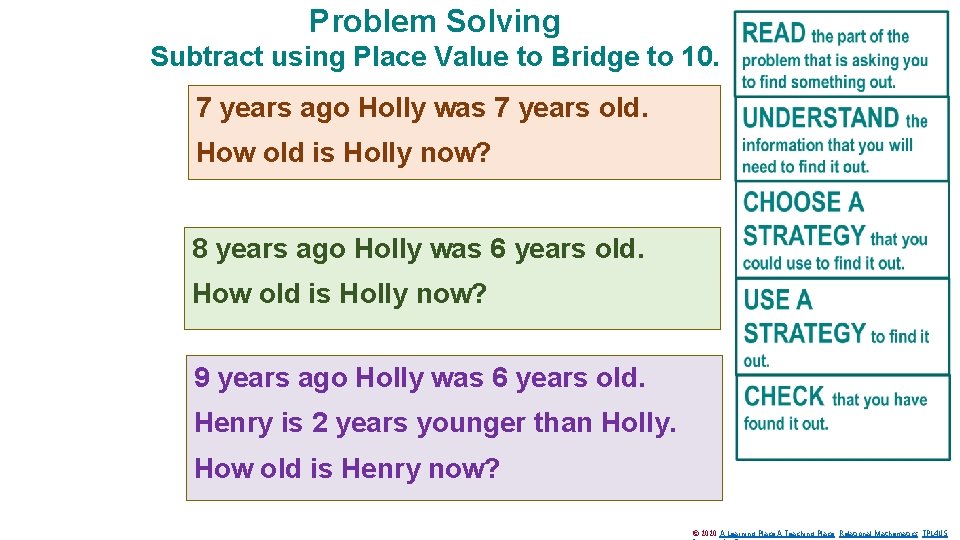 Problem Solving Subtract using Place Value to Bridge to 10. 7 years ago Holly