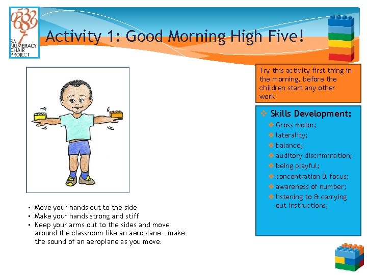 Activity 1: Good Morning High Five! Try this activity first thing in the morning,
